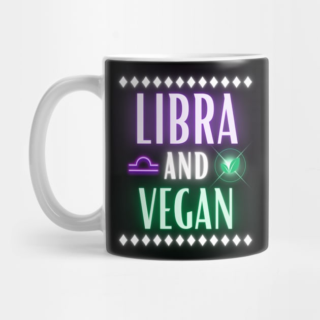 Libra and Vegan Retro Style Neon by MysticZodiac